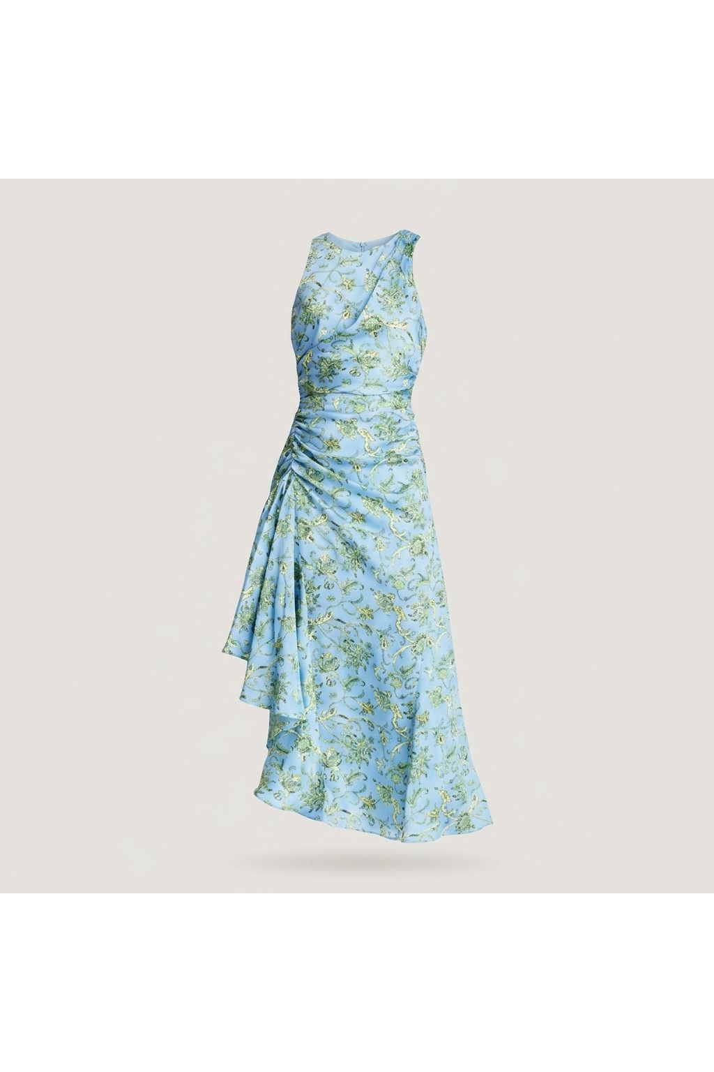Ruched Floral Midi Dress