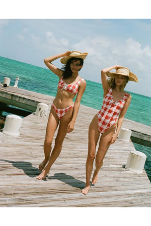 Solid & Striped The Isabella Bikini - Hot Lava Gingham