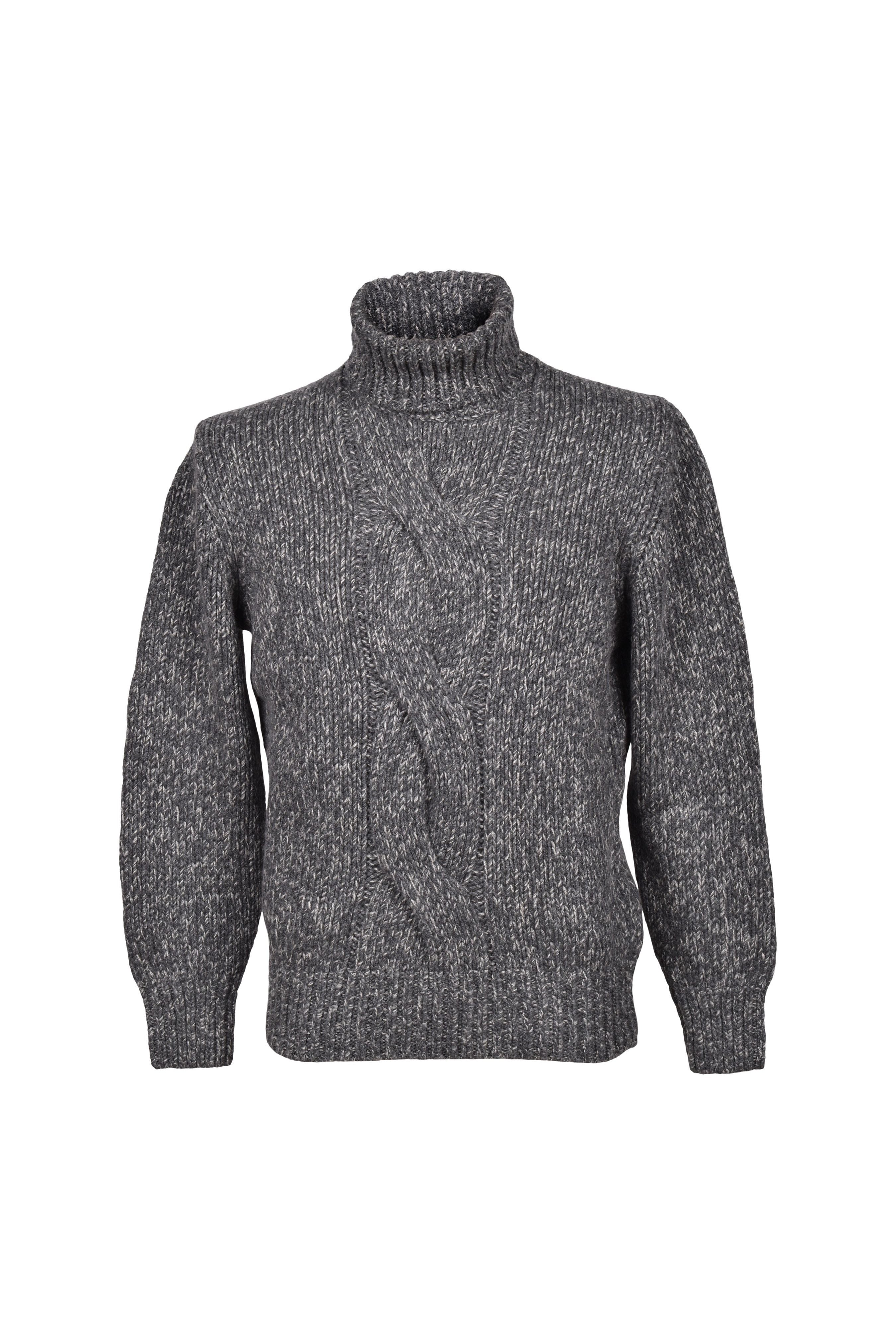 Brunello Cucinelli Men's Gray Cashmere Cable Sweater – Eclipse