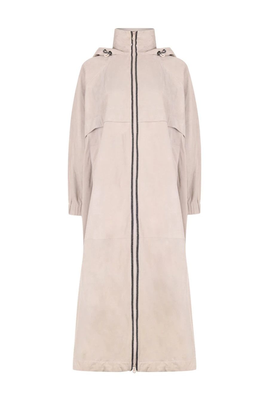 Women's Light Beige Leather Hooded Jacket – Eclipse Sample Sales