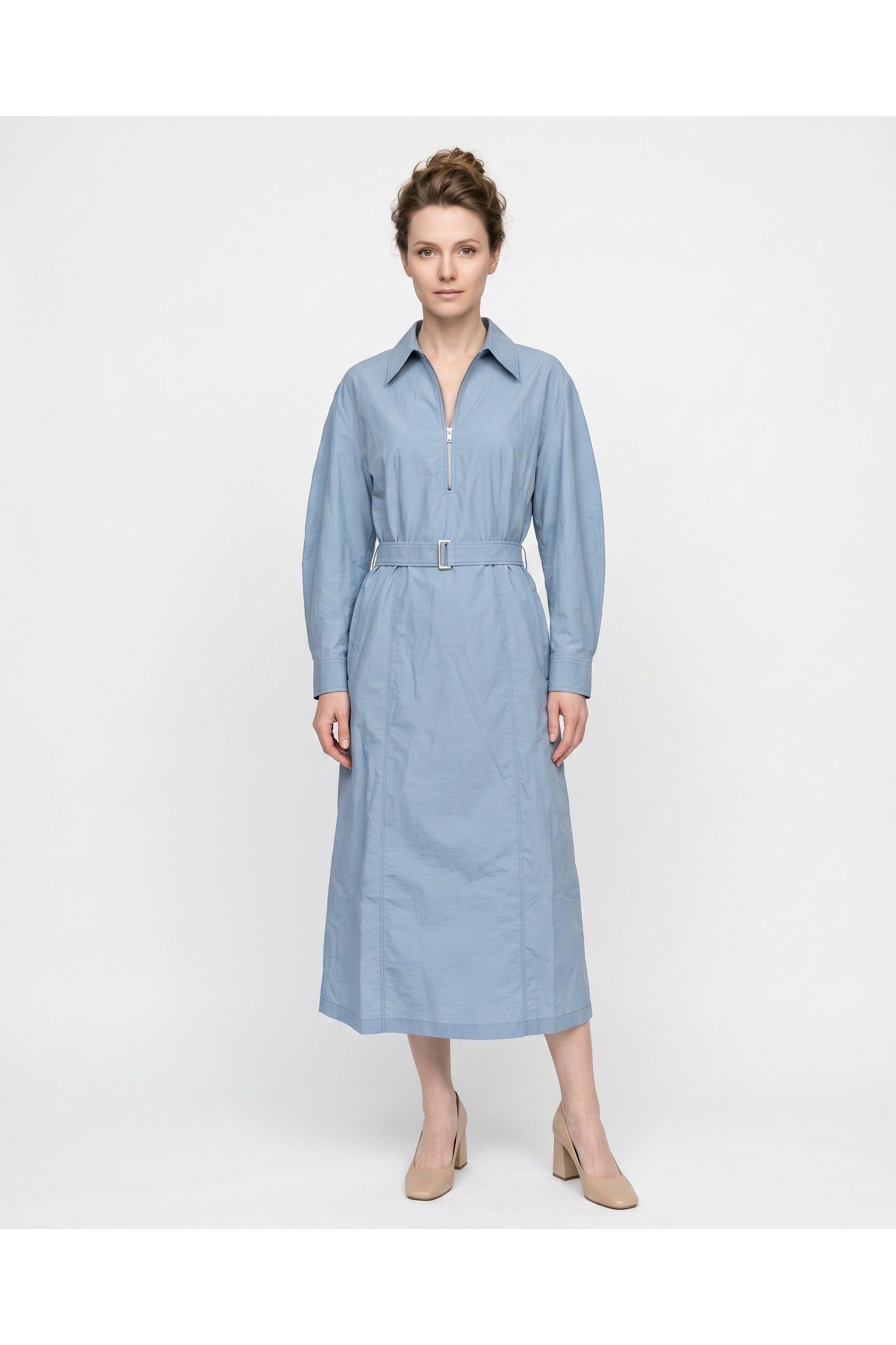 Women's Light Blue Cotton Dress