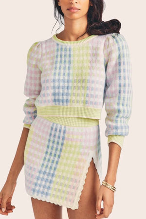 LoveShackFancy Dolana Crop Pullover - Mint Jelly