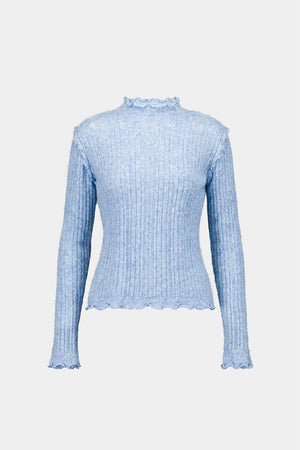 SAEMDI Ice Blue Frill Knit