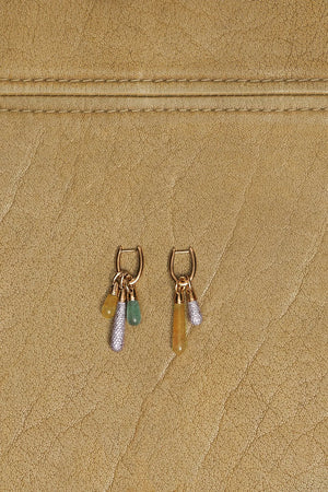 PDPAOLA Yellow Aventurine Large Jupiter Single Hoop