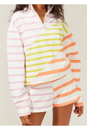 Solid & Striped The Pullover - Colorblocked Stripe Sorbet