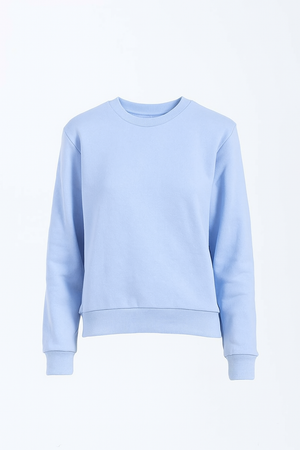 Women’s brushed cotton French terry crewneck sweatshirt in light blue product