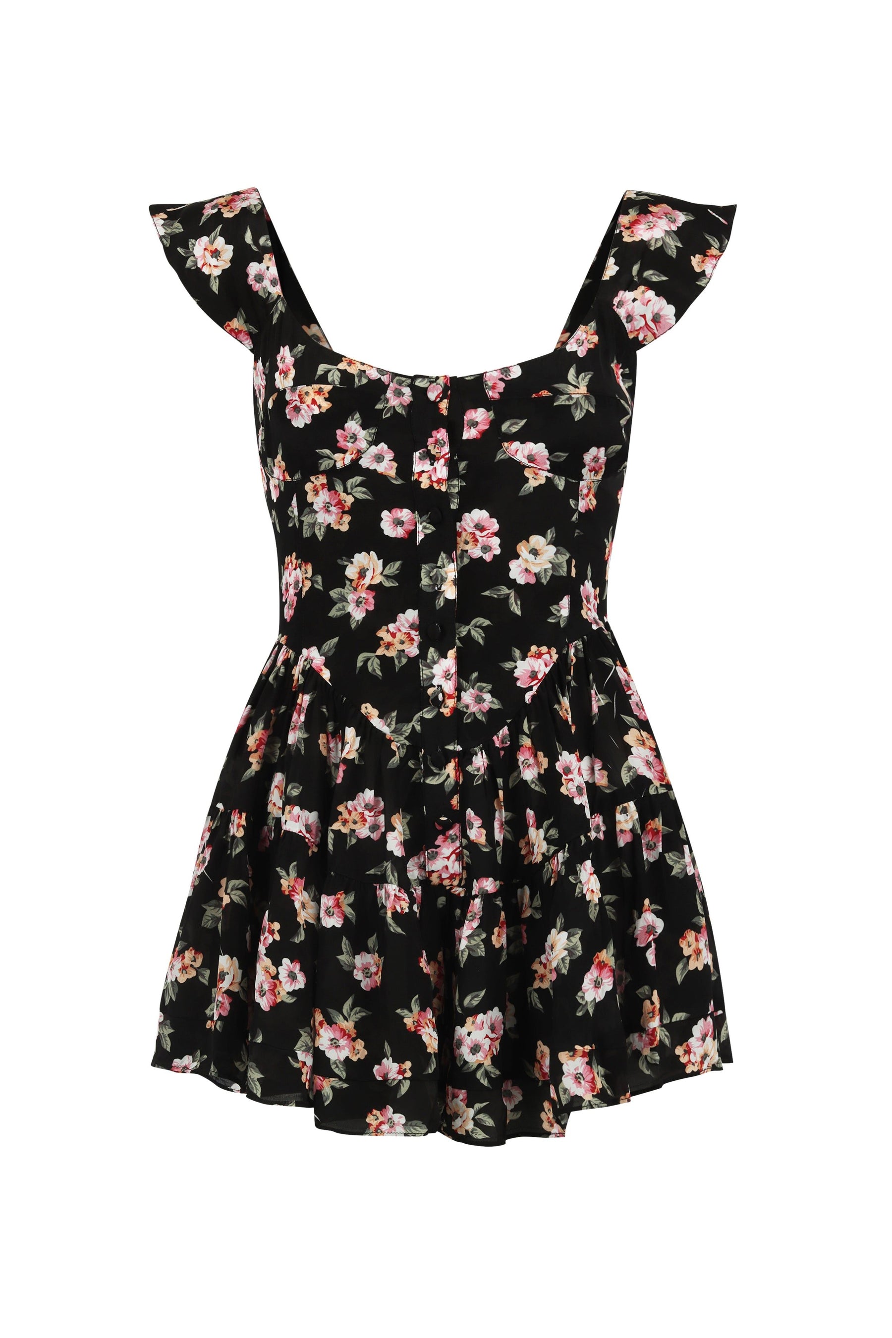 The Elisabeth Romper Dress - '90s Rose Print