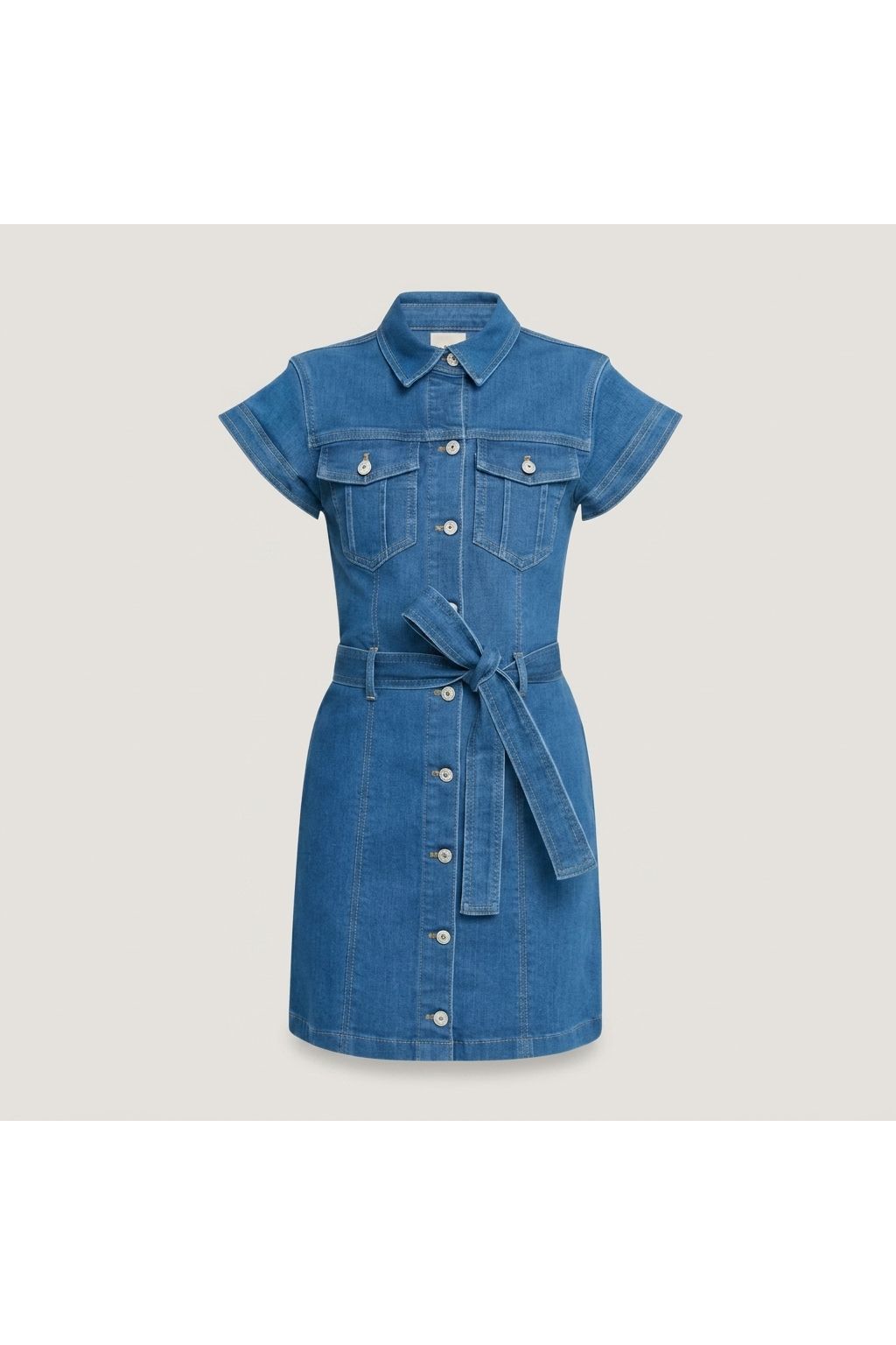 Belted Denim Shirt Dress