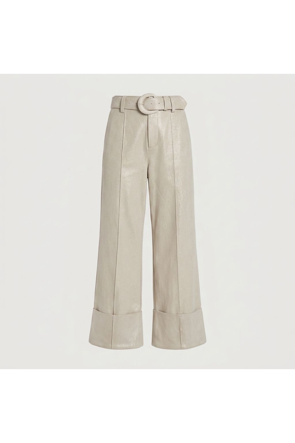 Belted Wide Leg Trouser | Beige