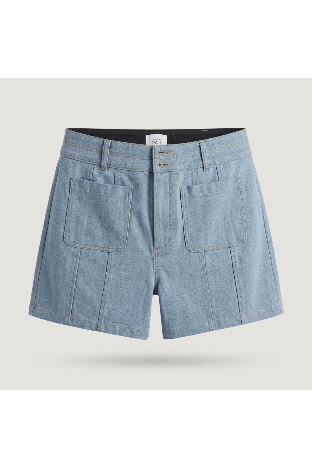 Denim Patch Pocket Short | Blue