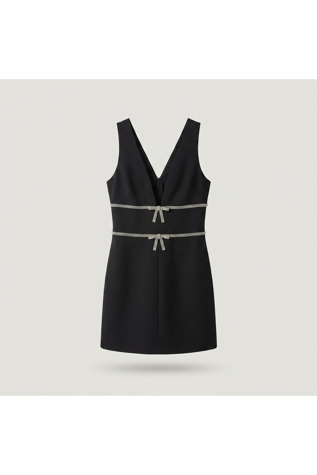 Embellished Bow Mini Dress | Black