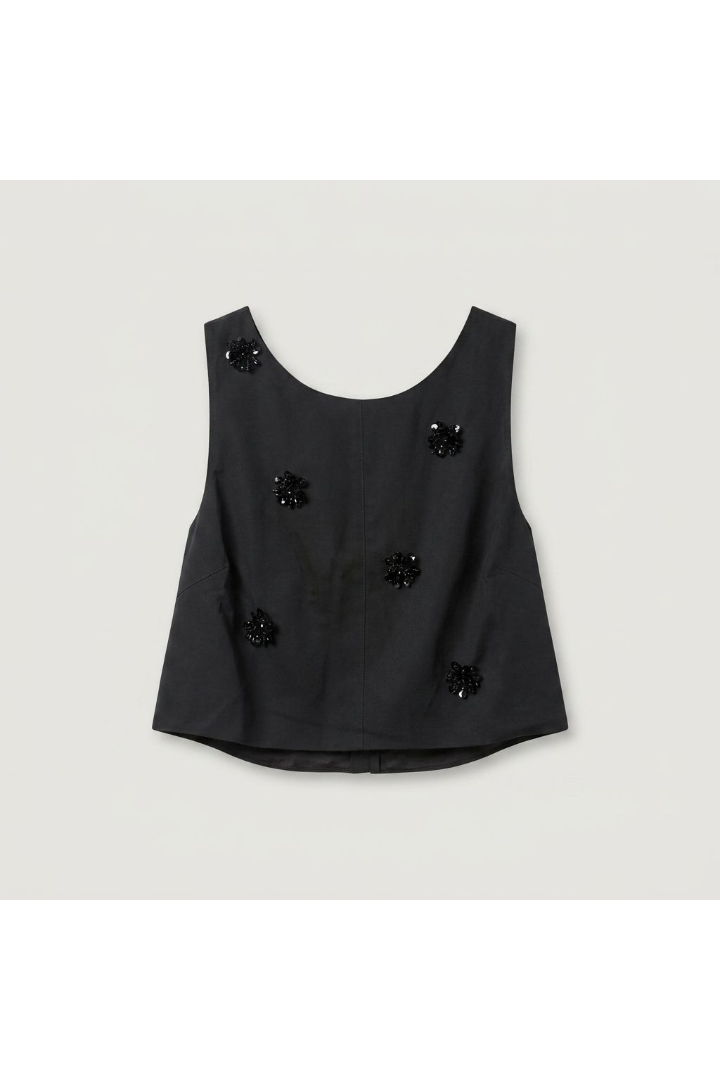 Embellished Sleeveless Top | Black