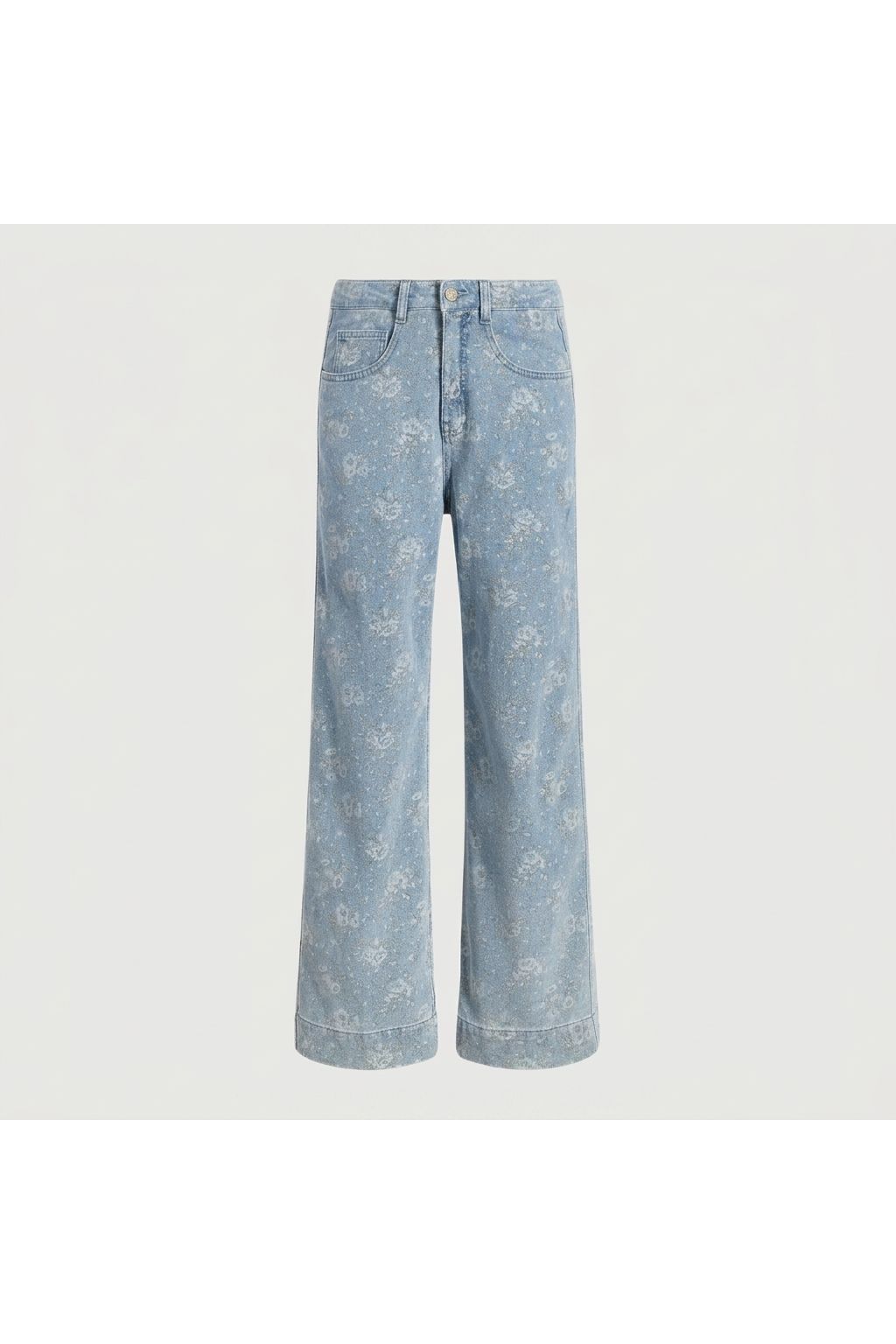 Floral Wide Leg Jeans | Blue