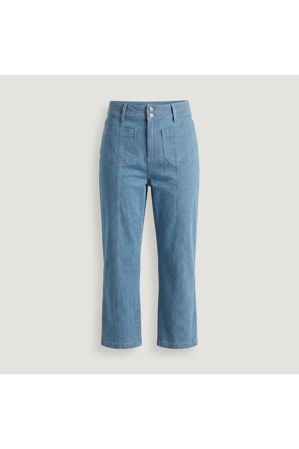 High Waisted Patch Pocket Jeans | Blue