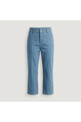 High Waisted Patch Pocket Jeans | Blue