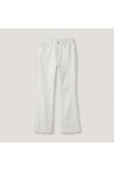 Lace Trim Straight Jeans | White