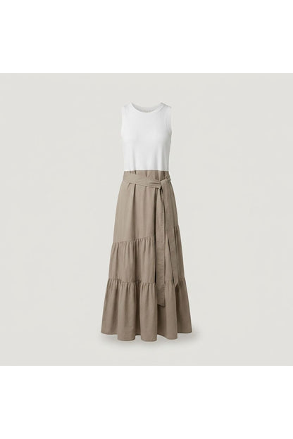 Mixed Media Tiered Dress | Multi