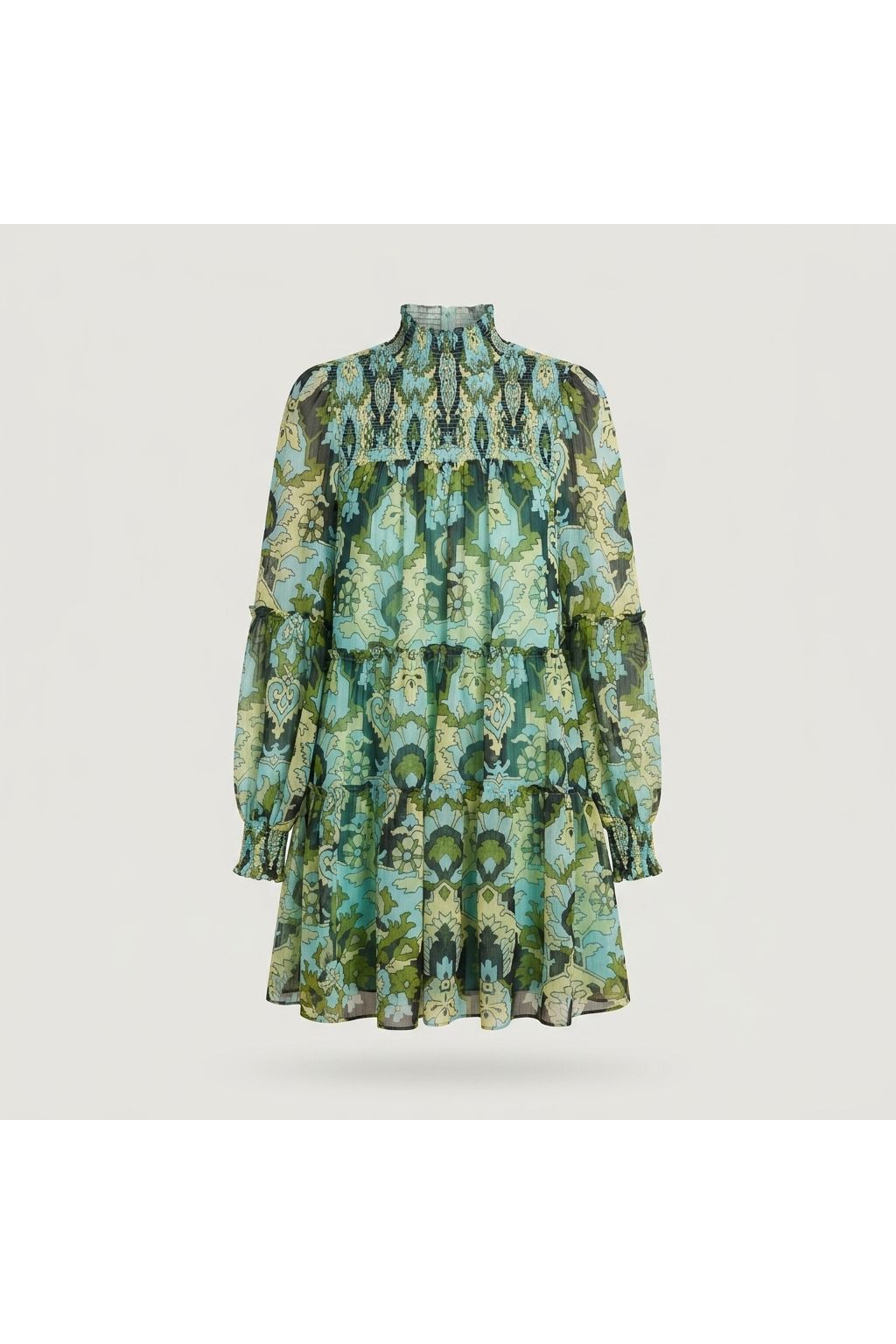 Printed Smocked Mini Dress | Multi