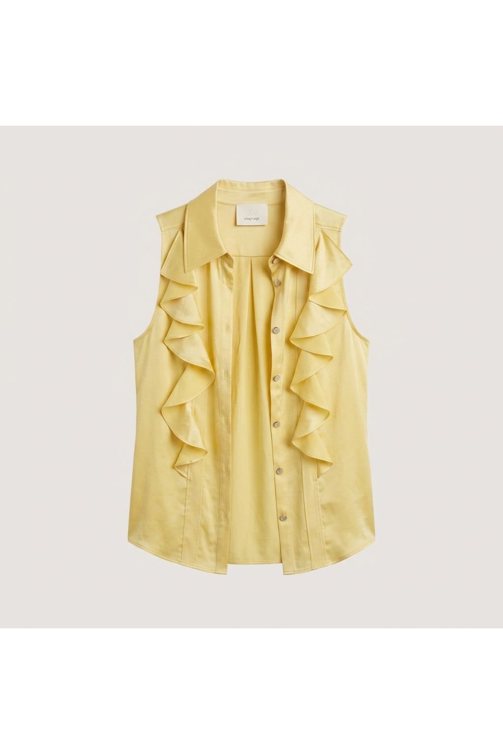 Ruffled Sleeveless Blouse | Yellow