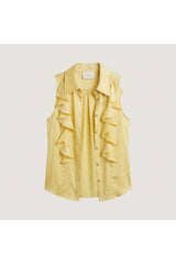 Ruffled Sleeveless Blouse | Yellow