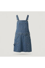 Denim Overall Mini Dress | Blue
