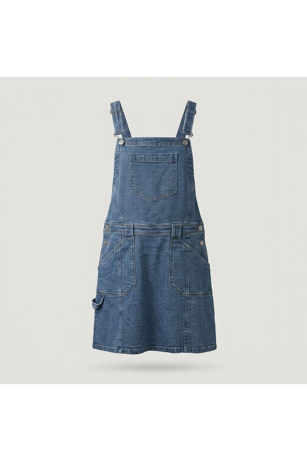 Denim Overall Mini Dress | Blue