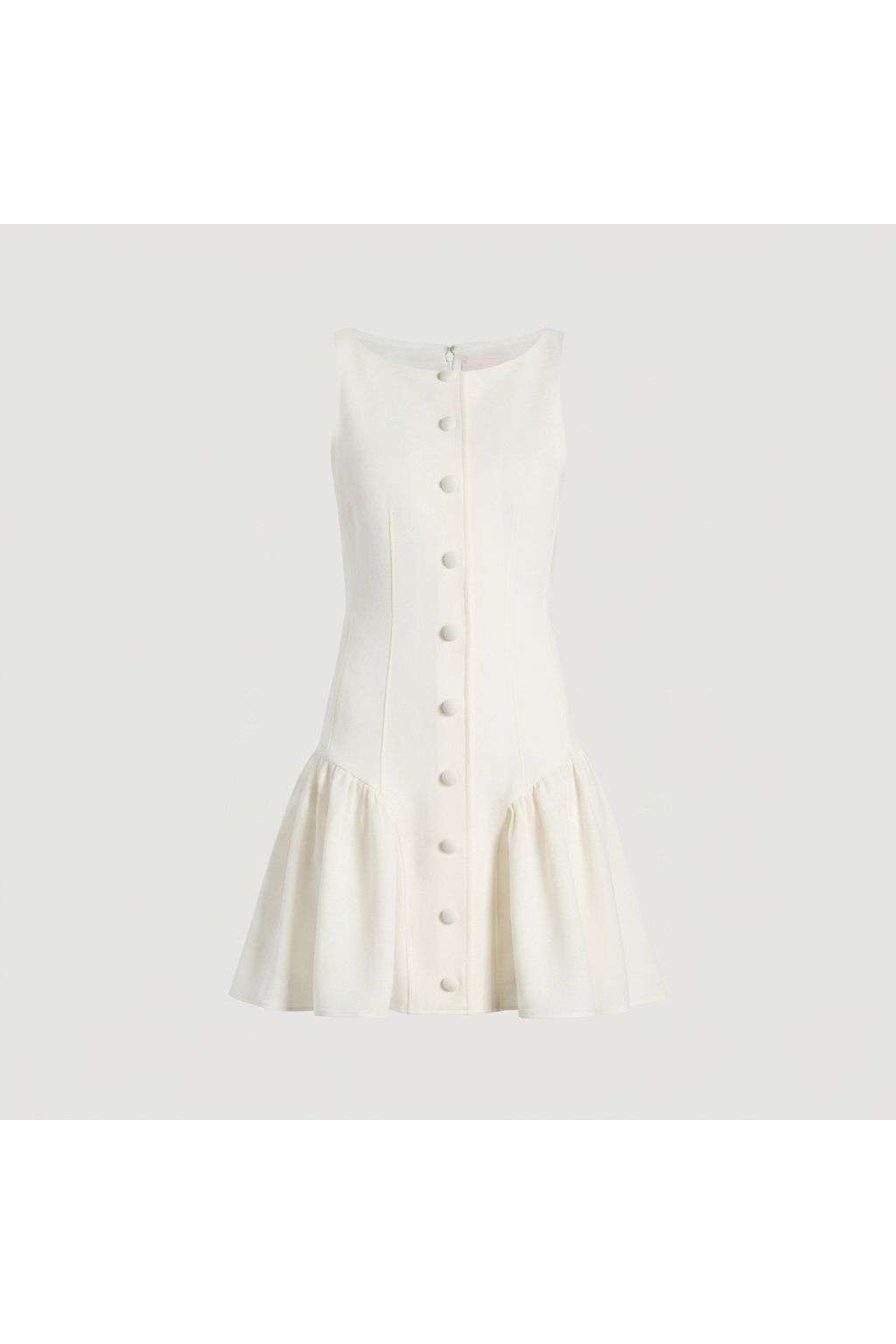 Sleeveless Drop Waist Mini Dress | White