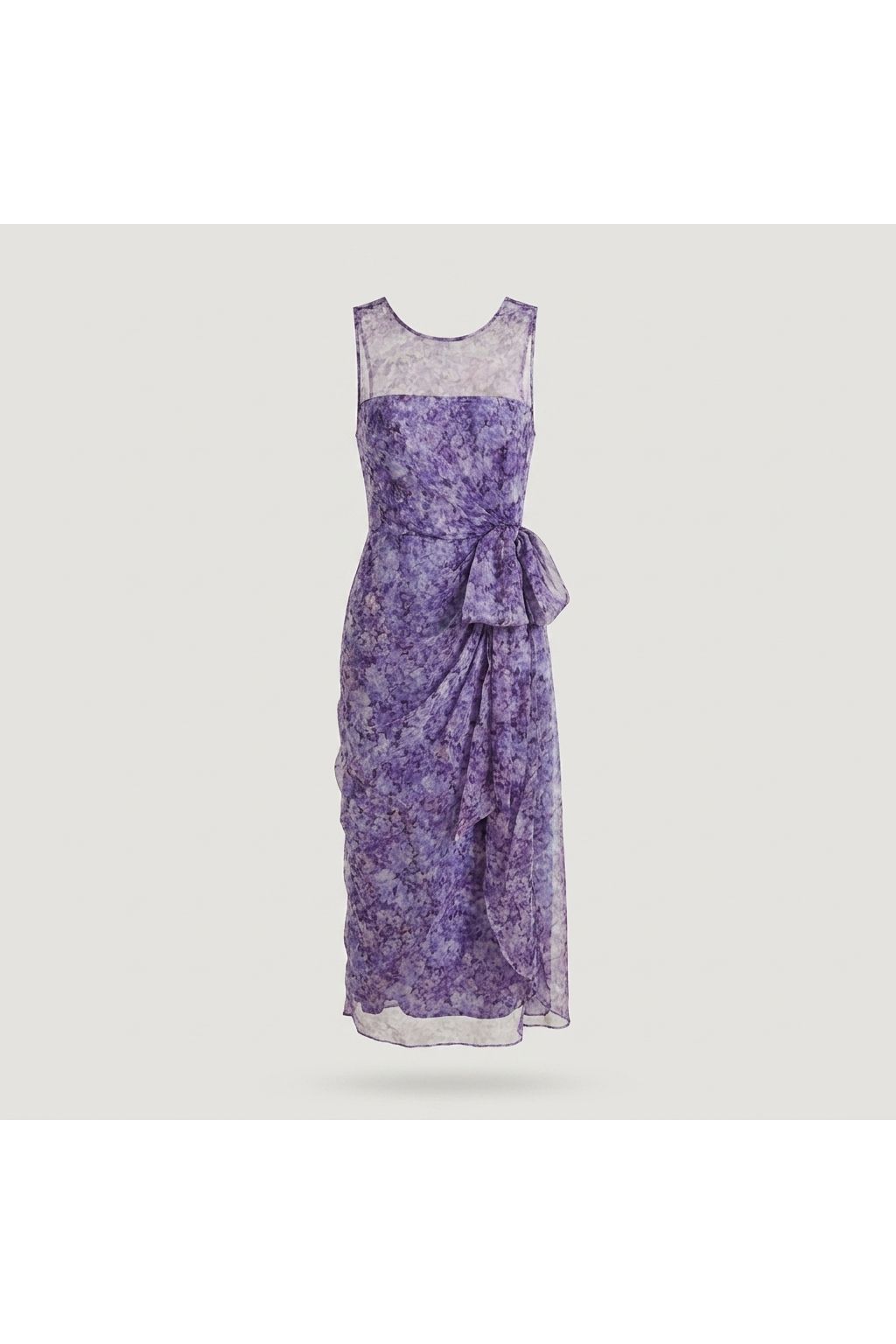 Sleeveless Floral Midi Dress | Purple