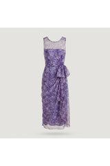 Sleeveless Floral Midi Dress | Purple