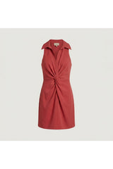 Sleeveless Twist Front Dress | Red