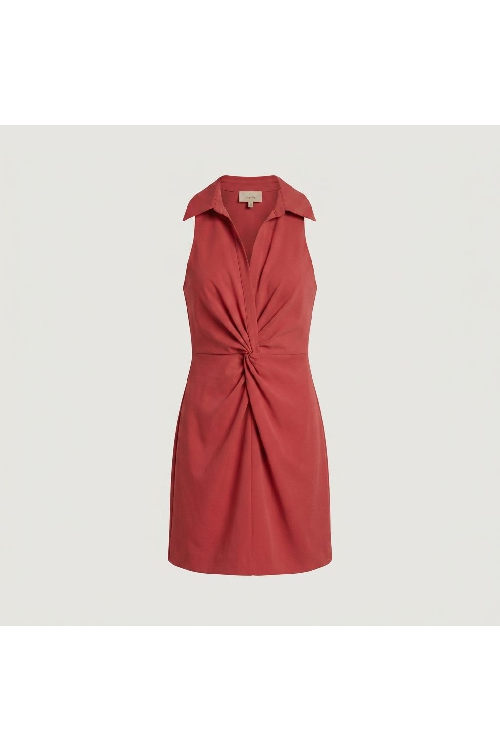 Sleeveless Twist Front Dress | Red