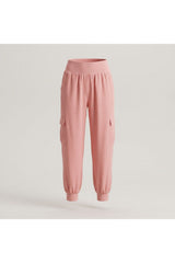 Smocked Waist Cargo Jogger | Pink