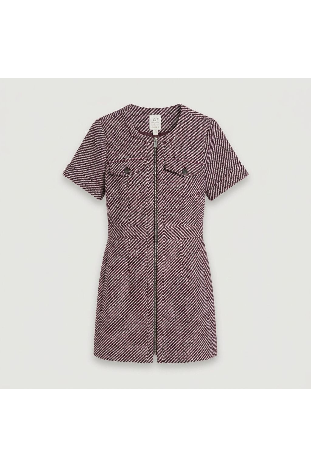 Striped Zip-Front Mini Dress | Multi