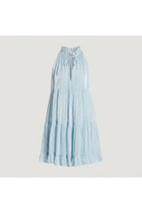 Tiered Halter Mini Dress | Blue