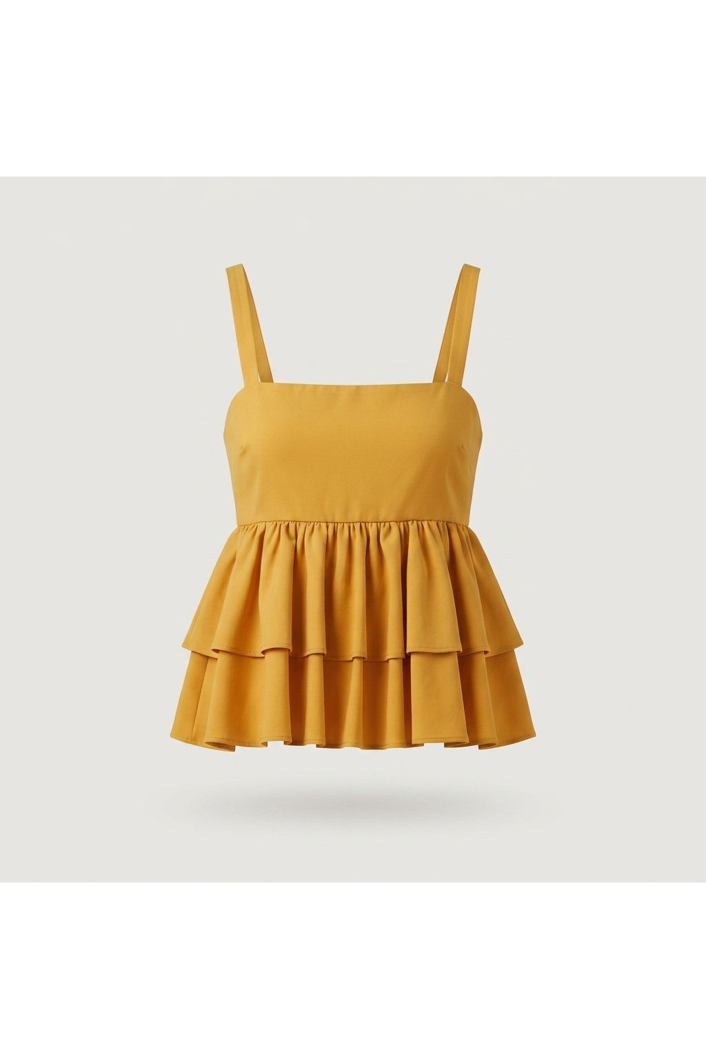 Tiered Peplum Top | Yellow