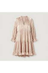 Tiered Pleated Mini Dress | Pink