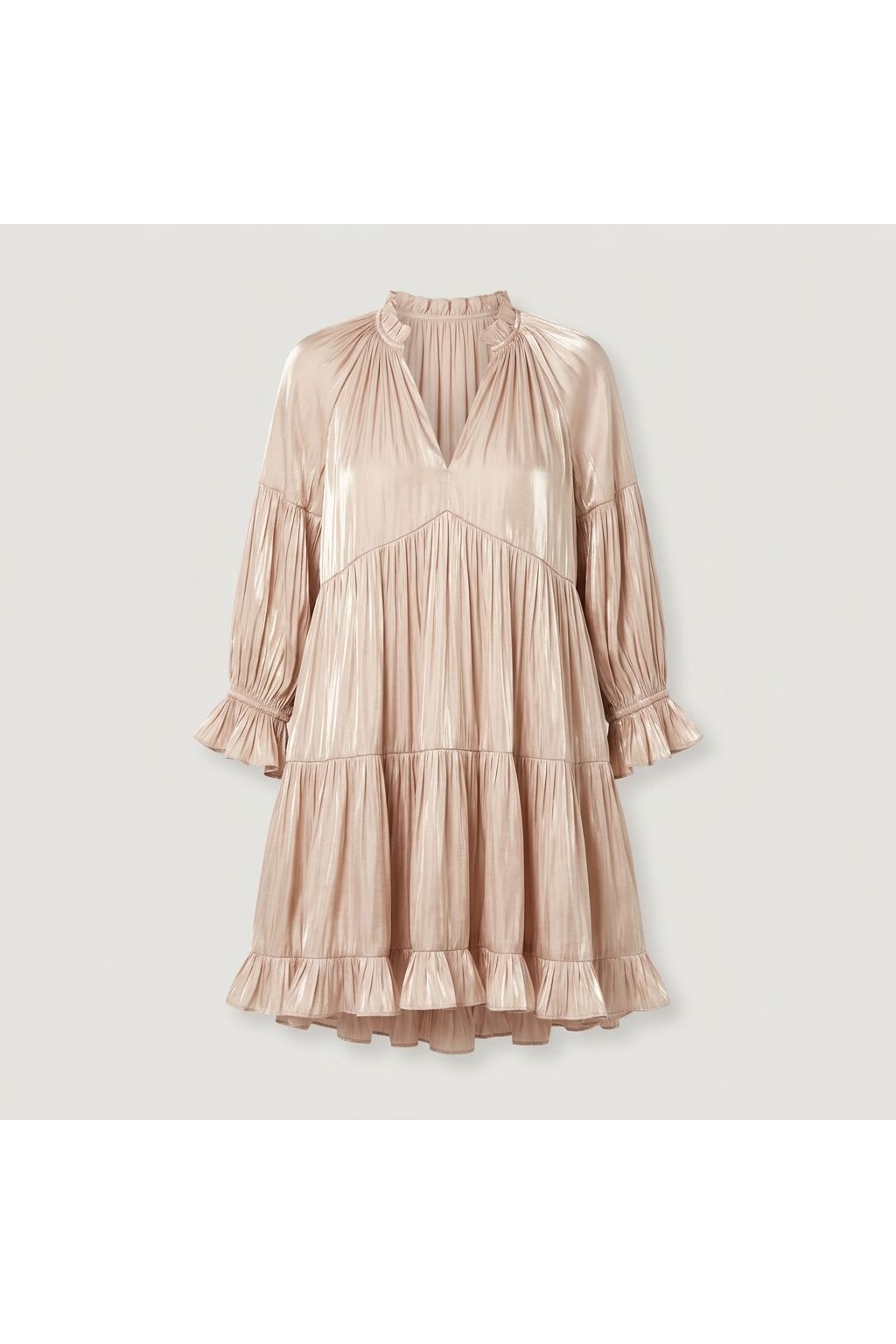 Tiered Pleated Mini Dress | Pink