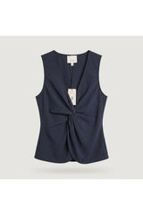 Twist Front Sleeveless Top | Blue
