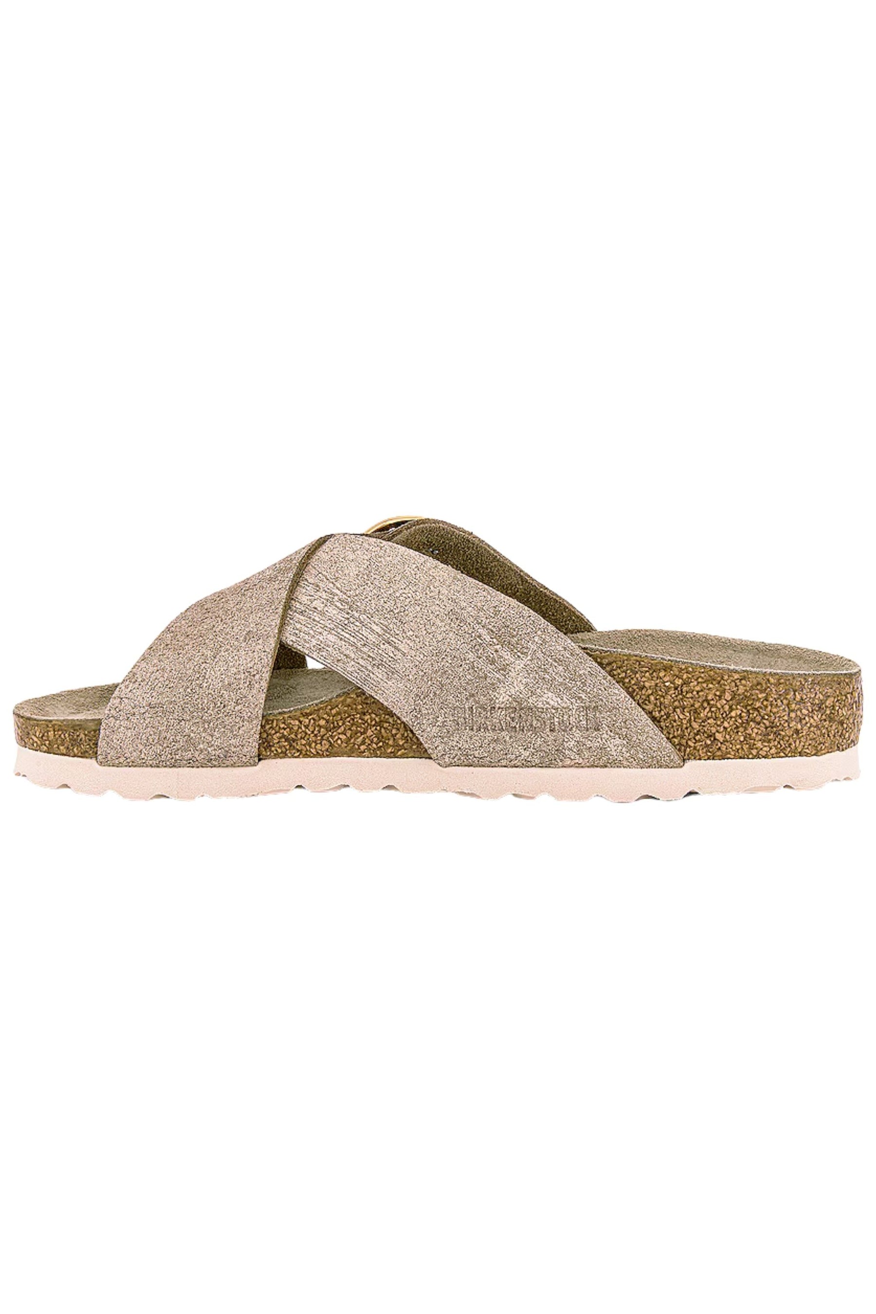 Birkenstock Siena Big Buckle Suede Leather Washed | Metallic Rose Gold | Narrow