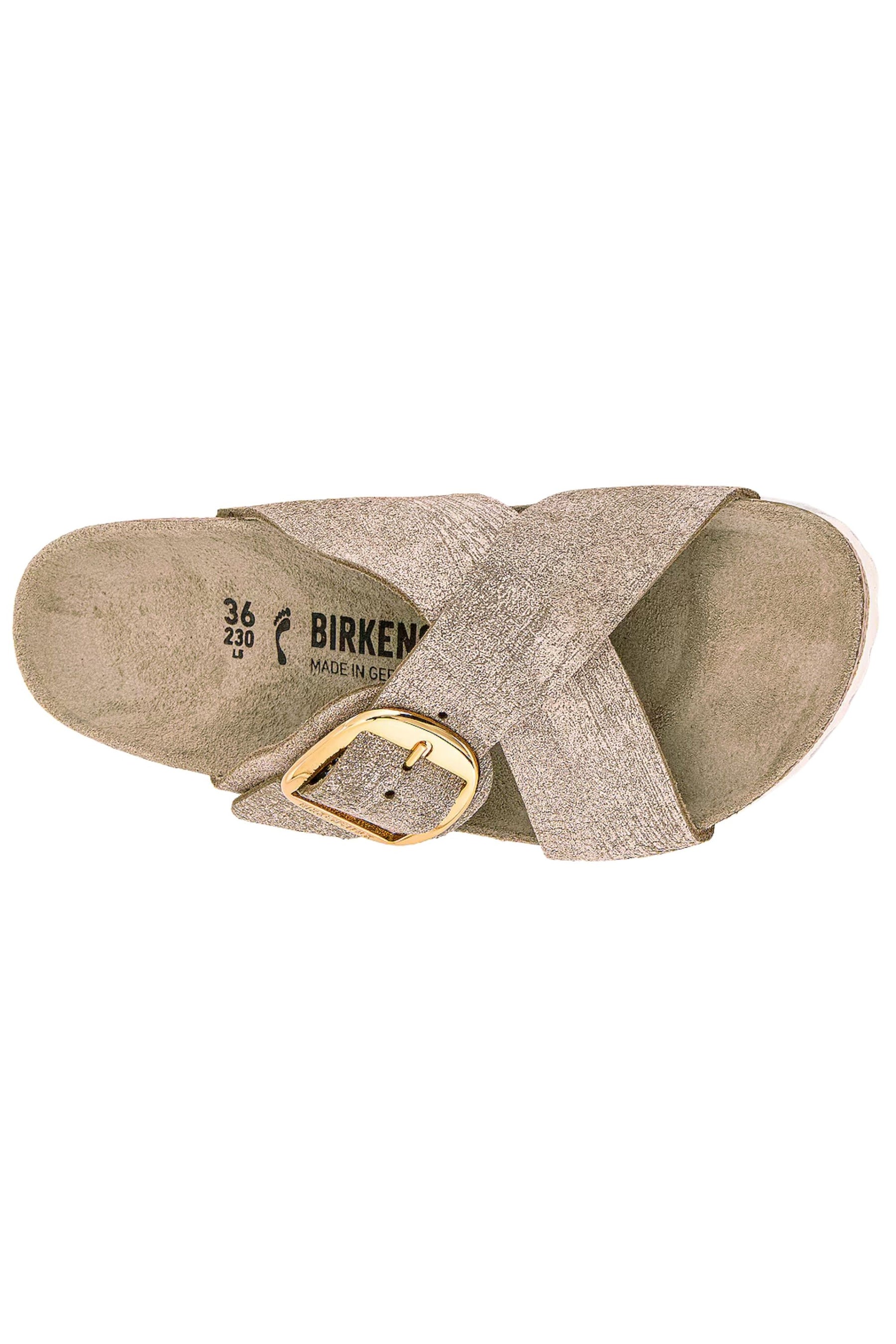 Birkenstock Siena Big Buckle Suede Leather Washed | Metallic Rose Gold | Narrow