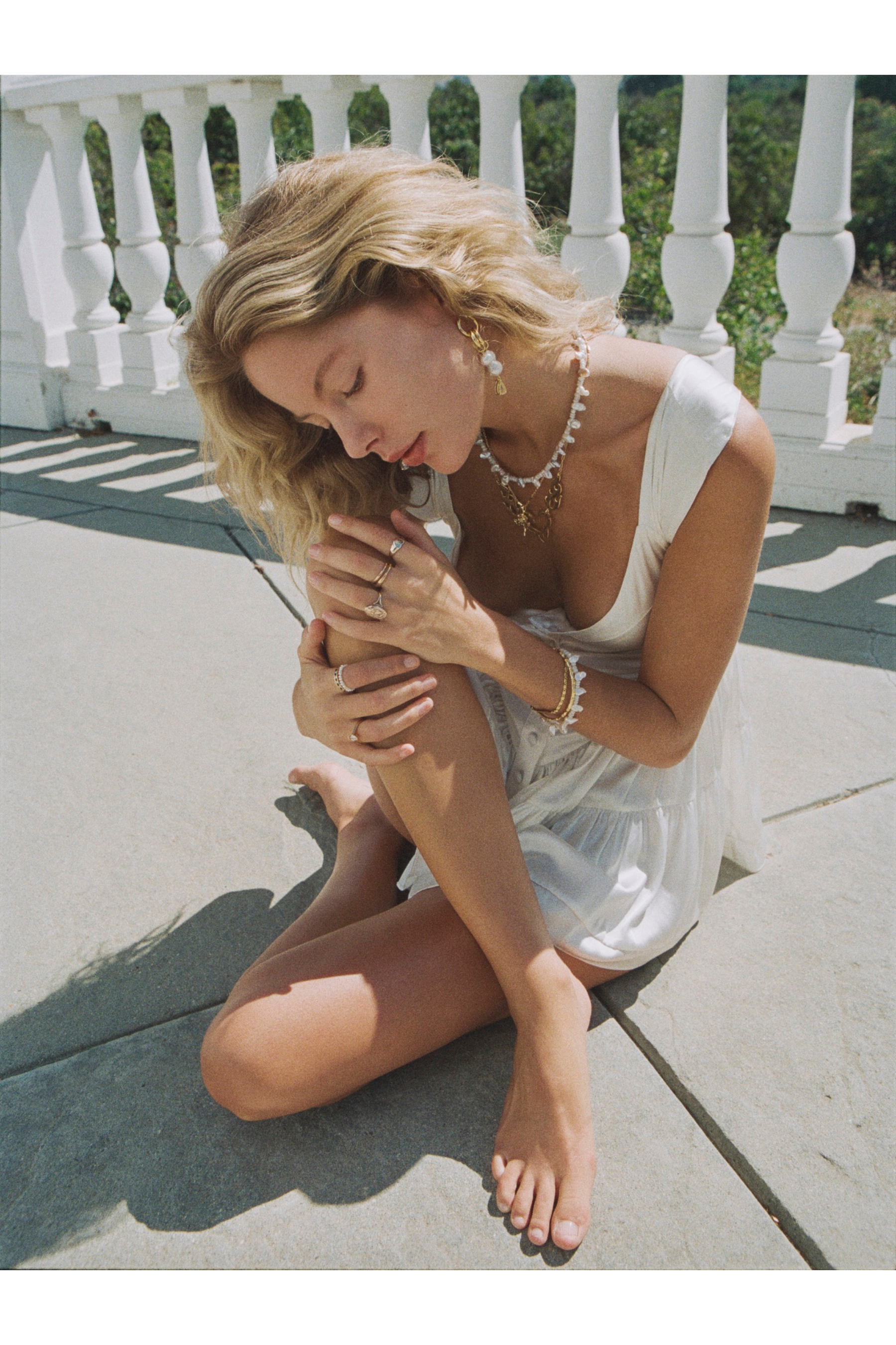 The Elisabeth Romper Dress - White Silk