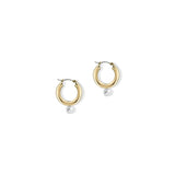 The Pearl Tube Hoop Earring | Gold