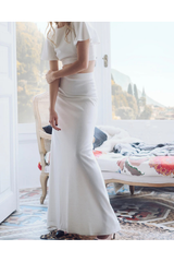 Adriana Iglesias Cup Skirt Wool White