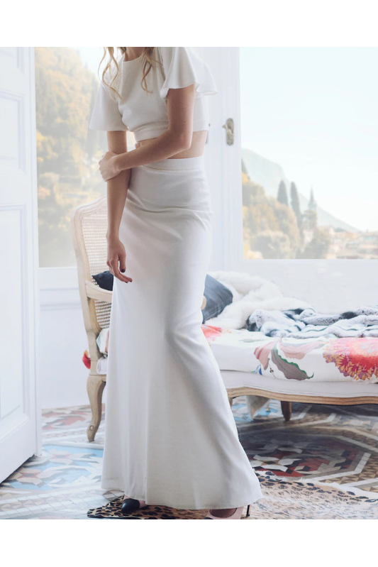 Adriana Iglesias Cup Skirt Wool White