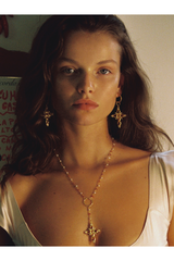 The Aalia Ruby Cross Earrings