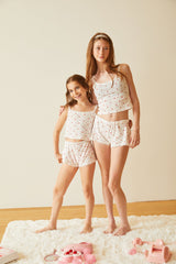 Lizzie White With Rose Pointelle Tank