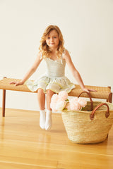 Lola Garden Rose Yellow Smocked Satin Ruffle Dress
