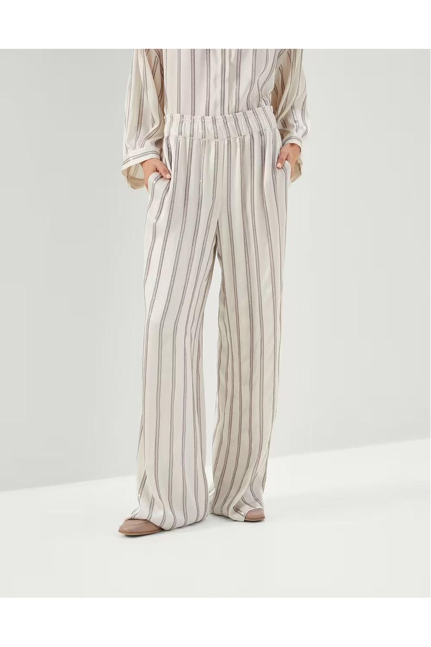 Brunello Cucinelli | Striped High-Waist Trousers
