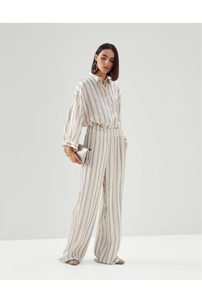 Brunello Cucinelli | Striped High-Waist Trousers