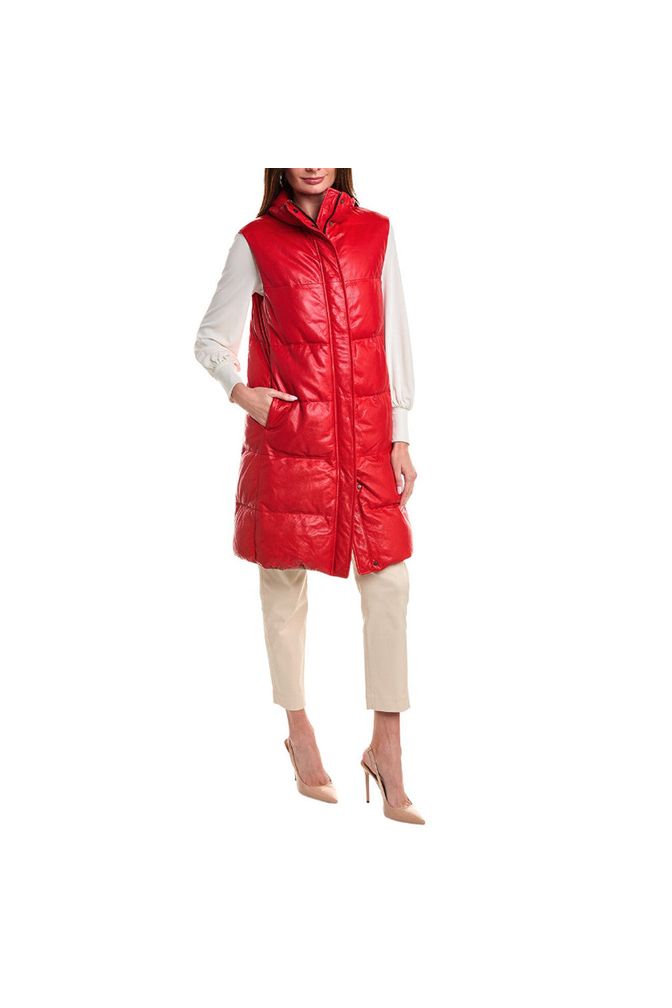 Brunello Cucinelli | Down-Padded Leather Gilet Coat